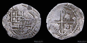 Potosi. Felipe II. 2 Reales. 1582-1586 B. Macuquina. CJ 3.10.1