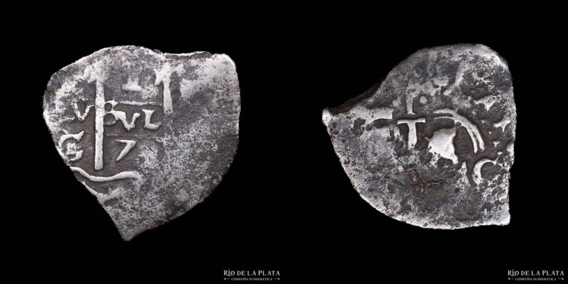 Potosí. Carlos II (1665-1700) 1 Real 1678 C/E. Rev. C. Macuquina. AG.930; 19mm; ...