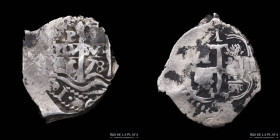 Potosi. Carlos II. 1 Real 1678 C/E. Rev. E. CJ 30.12.3