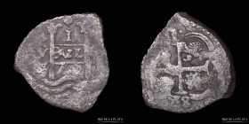 Potosi. Carlos II. 1 Real 1678 C/E. Rev. E. CJ 30.12.3