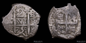 Potosi. Fernando VI. 2 Reales 1750 E/q. Macuquina. CJ 50.4.2