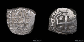 Potosi. Fernando VI. 2 Reales 1754 q/C. Macuquina. CJ 50.8.1