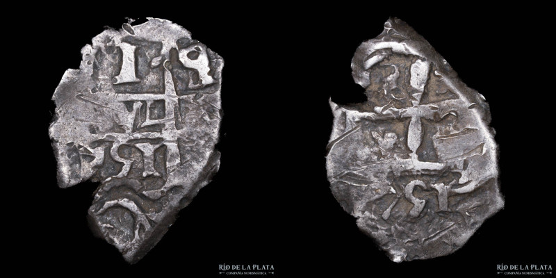 Potosí. Fernando VI (1746-1759) 1 Real 1751 q/E. Doble fecha. Macuquina. AG.917;...