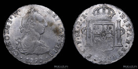 Potosi. Carlos IV. 8 Reales 1790 PR. Transicional. CJ 76.2