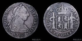 Potosi. Carlos IV. 2 Reales 1790 PR. CJ 78.2.2