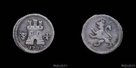 Potosi. Carlos IV. 1/4 Real 1799. CJ 81.9.1
