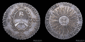 Provincias Unidas. 8 Soles 1815 FL. CJ 6.2.1