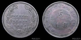 Argentina. Buenos Aires. 5 Decimos 1827. Unica. CJ 9.1.34