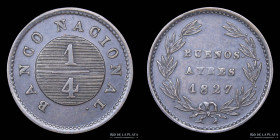 Argentina. Buenos Aires. 1/4 de Real 1827. CJ 13
