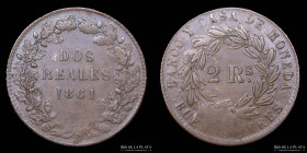 Argentina. Buenos Aires. 2 Reales 1861. CJ 24.1