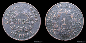 Argentina. Buenos Aires. 1 Real 1854. CJ 22.1