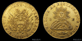 Argentina. La Rioja. 2 Escudos 1843 B. CJ 54