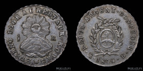 Argentina. La Rioja. 1/2 Real 1844. CJ 67.2.1
