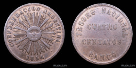 Argentina. Confederacion. 4 Centavos 1854. CJ 1.1.5