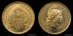 Argentina. 5 Pesos 1896 Argentino de oro. CJ 10.1