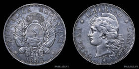 Argentina. 1 Peso 1882 Patacon. CJ 13.1.1