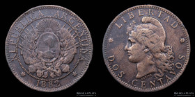 Argentina. 2 Centavos 1882. CJ 24