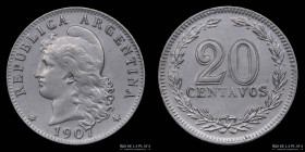 Argentina. 20 Centavos 1907. CJ 58