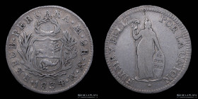 Peru. 2 Reales 1834/3 MM KM141.1