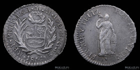 Peru. 1/2 Real 1851 MM. KM144.7