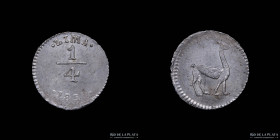 Peru. 1/4 Real 1855 Lima. KM143.1