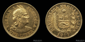 Peru. 1 Libra 1917. Oro. KM207