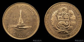 Peru. 1/2 Sol de Oro 1976. Oro. KM268