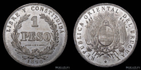 Uruguay. 1 Peso 1893. KM17a
