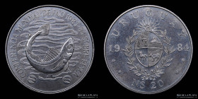 Uruguay. 20 Nuevos Pesos 1984. FAO. KM86