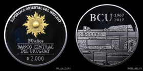 Uruguay. 2000 Pesos 2017. Conmemorativa Proof. KM146