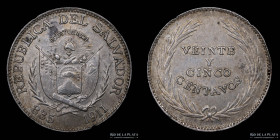 El Salvador. 25 Centavos 1911. KM123