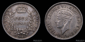 Guyana Britanica. 4 Pence 1943. KM30