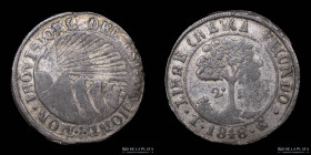 Honduras. 2 Reales 1848 TG. Provisional. KM19b