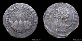 Honduras. 4 Reales 1855 TG. Provisional. KM20c