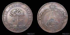 Honduras. 8 Pesos 1862 TA. Provisional. KM27