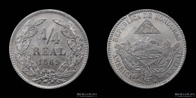 Honduras. 1/4 Real 1869. KM31