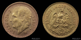 Mexico. 5 Pesos 1955. Oro. KM464