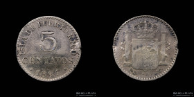 Puerto Rico. 5 Centavos 1896. KM20