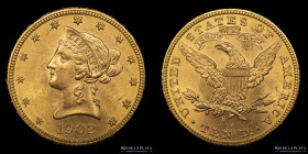 USA. 10 Dollars 1902 S. Coronet Head. KM102