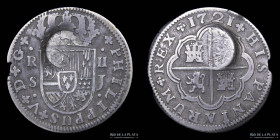 Azores. 300 Reis c.1887 Resello s/Sevilla 1721J.