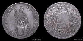 Filipinas. Isabel II. Resello YII s/ Peru 8 Reales 1833 KM83