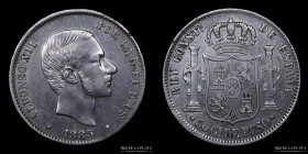 Filipinas. Alfonso VII. 50 Centavos 1885. KM150
