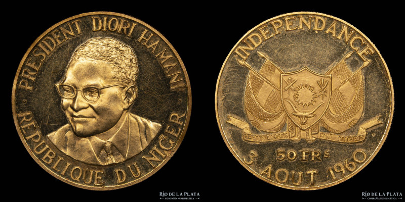 Niger. 50 Francs 1960. Oro. AU.900; 25mm; 16.09g. KM3 (AU) Proof

Estimate: US...
