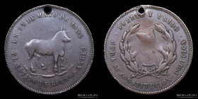 Argentina. 1854. Buenos Aires. Jura Constitucional. Cobre