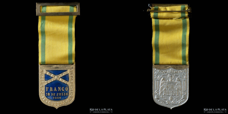 España. Guerra Civil. Mutilado de Guerra. 1938-1976. Época de Franco. Metal esma...