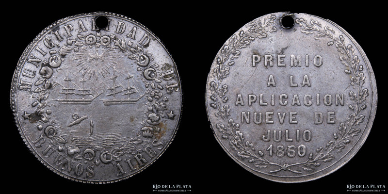 Argentina. Municipalidad de Buenos Aires. Premio a la aplicación 1859/60 (Cuño r...