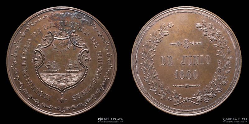 Argentina. 1860. Municipalidad de la Ciudad de Buenos Aires. 8 de junio 1860. Co...