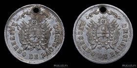 Argentina. 1877. Recuerdo de Bautismo. Doble escudo. R. Grande