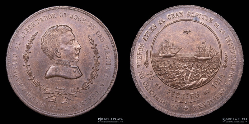 Argentina. Masónica. 1899. Logia Lautaro. Plata. AG; 32mm; 14.33g (XF)

Estima...