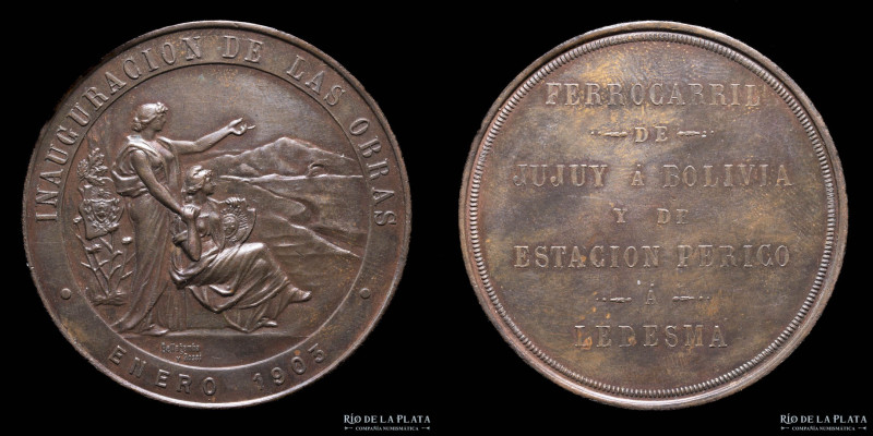 Argentina. Ferroviarias. 1903. FFCC de Jujuy a Bolivia y de Estación Perico a Le...